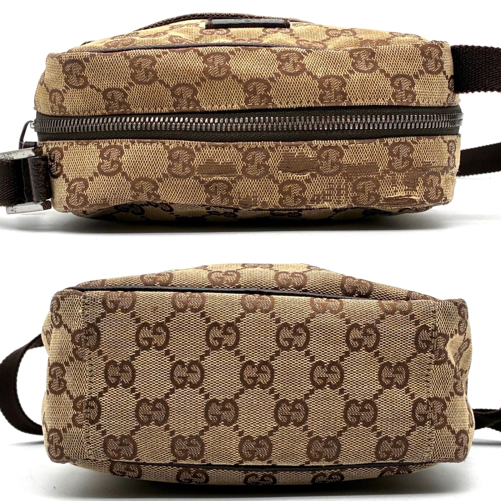 美品 GUCCI グッチ GGキャンバス ショルダーバッグ スクエア 