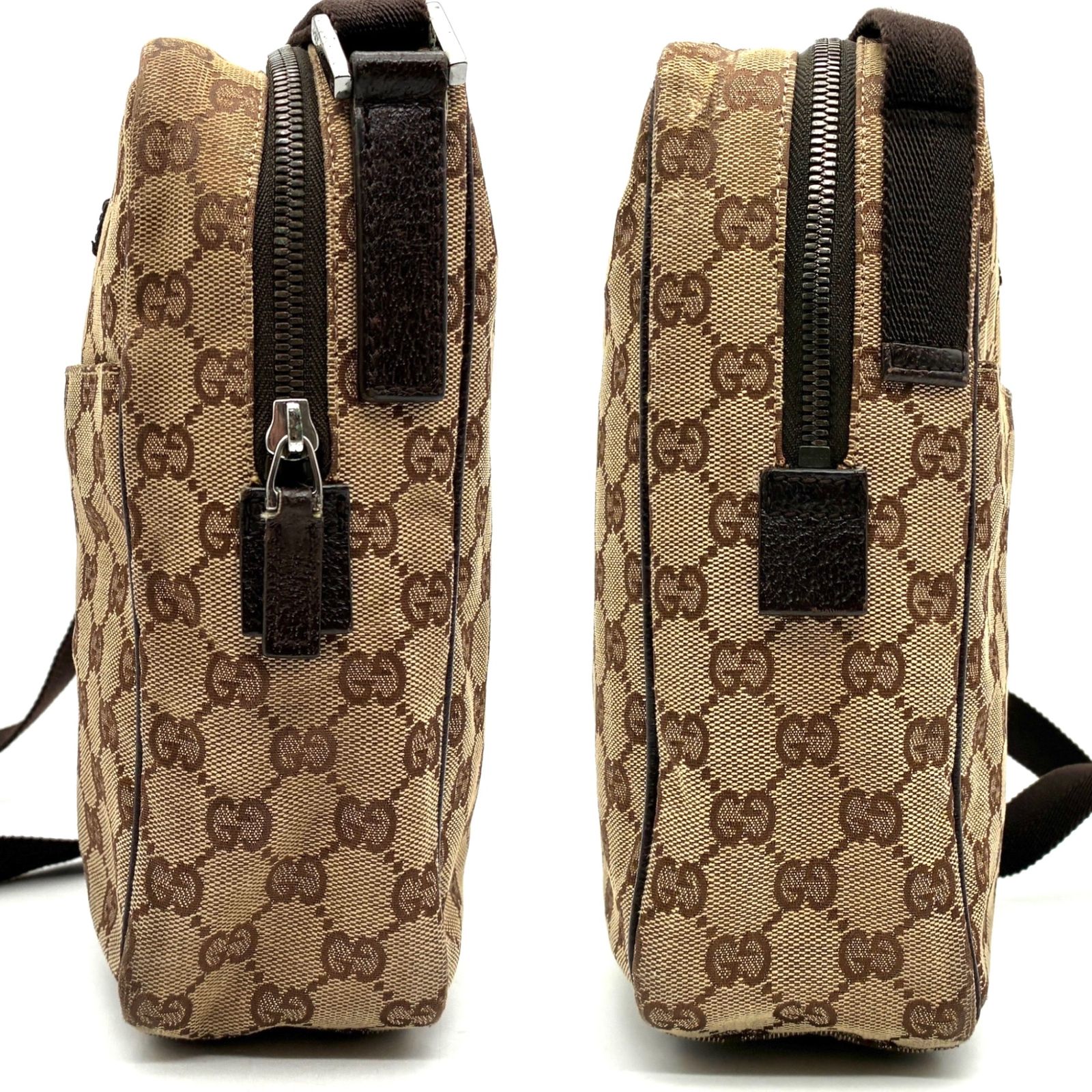 美品 GUCCI グッチ GGキャンバス ショルダーバッグ スクエア 