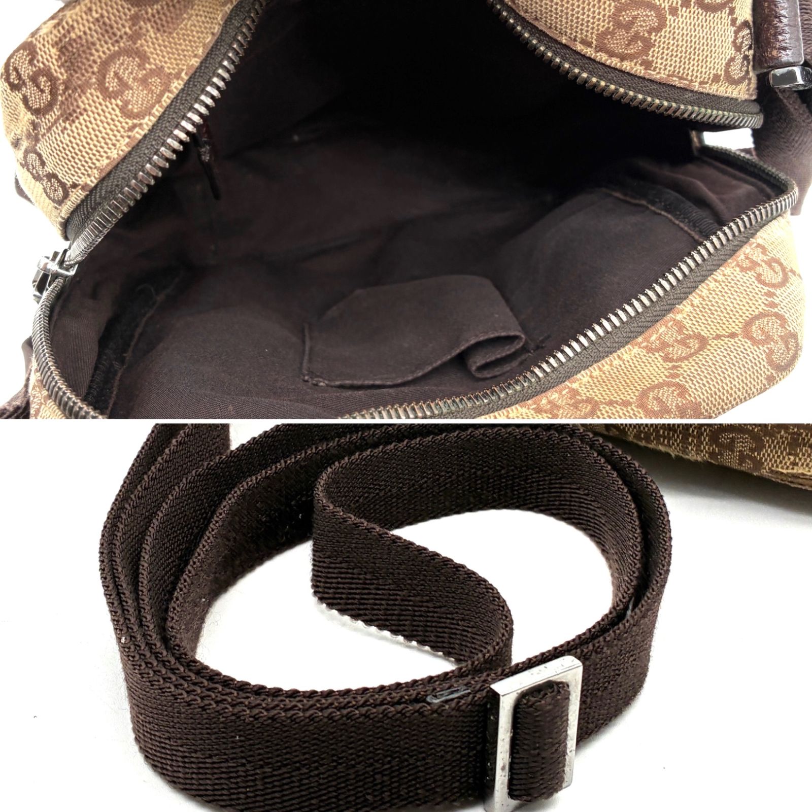 美品 GUCCI グッチ GGキャンバス ショルダーバッグ スクエア 