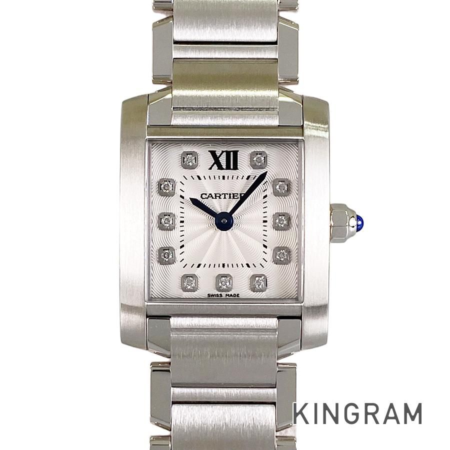 カルティエ Cartier タンク フランセーズ SM WE110006 SS 11Pダイヤモンド クォーツ レディース 腕時計 ss【中古】