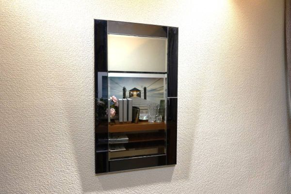 フジグラスミラー 壁掛け 鏡 ウォールミラー 黒 ミラー ドレッサー 姿見 モダン モデルルーム