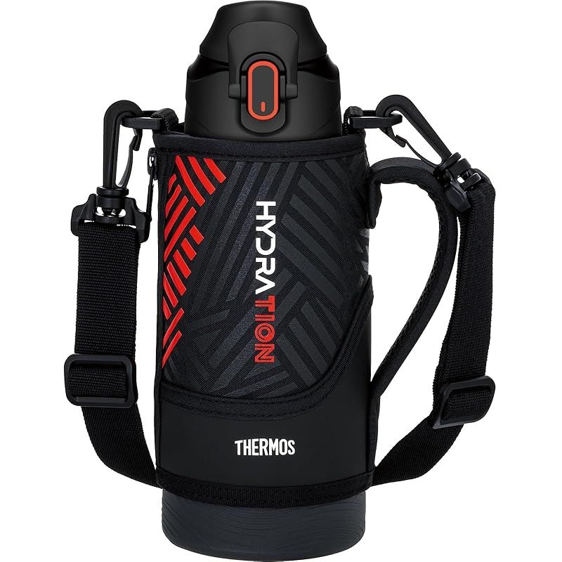 【新品】 サーモス 水筒 真空断熱スポーツボトル 800ml ブラックオレンジ 保冷専用 子供用 ポーチ付き 肩に優しいストラップ FJS-800F BKOR