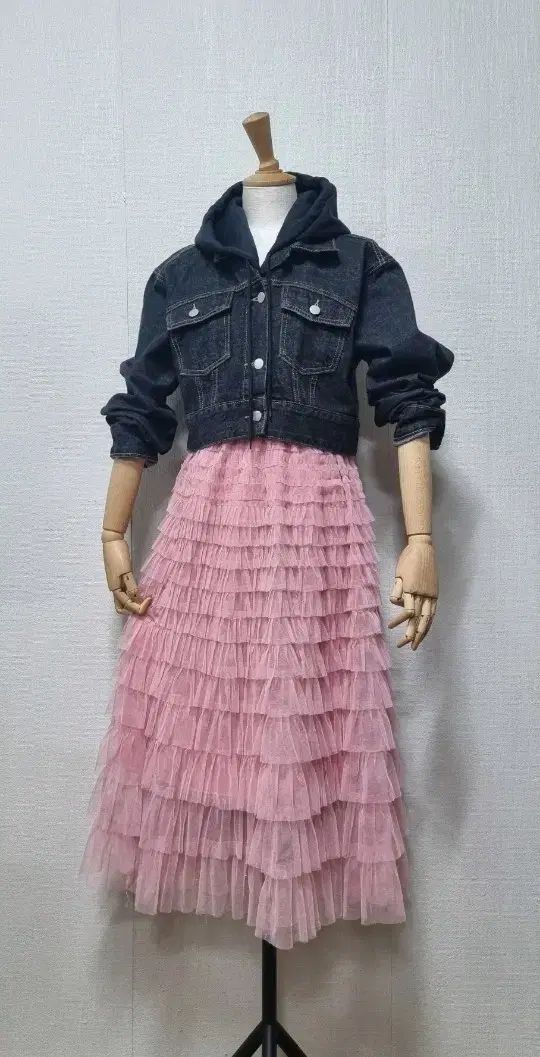 フッド デニム クロップド ジャケット