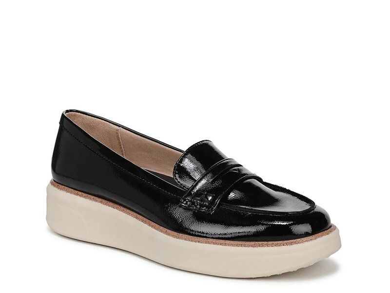 ライフストライド レディース シューズ スリッポン・ローファー プラットフォーム チェルシー ローファー LifeStride Chelsea Platform Loafer Black Patent Synthetic ブラック