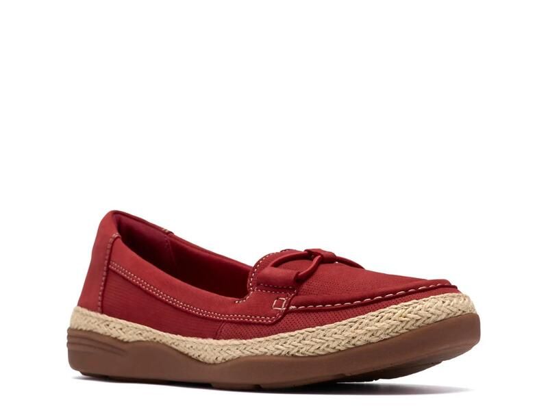 クラークス レディース シューズ スリッポン・ローファー Clarks Elaina Milly Loafered Nubuck レッド