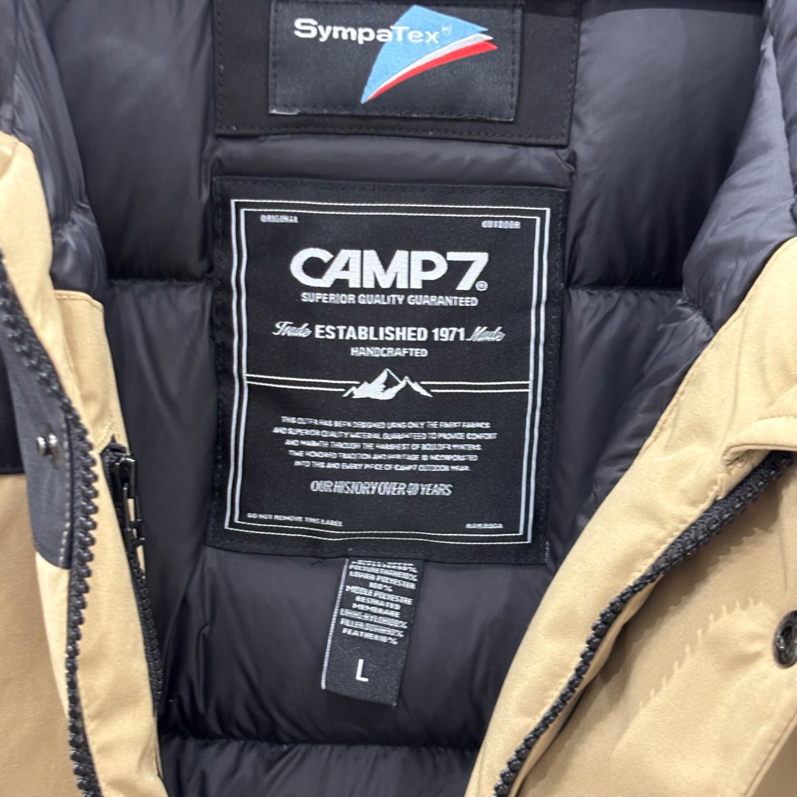 r)【美品】CAMP7 キャンプセブン シンパテックス ダウンジャケット 