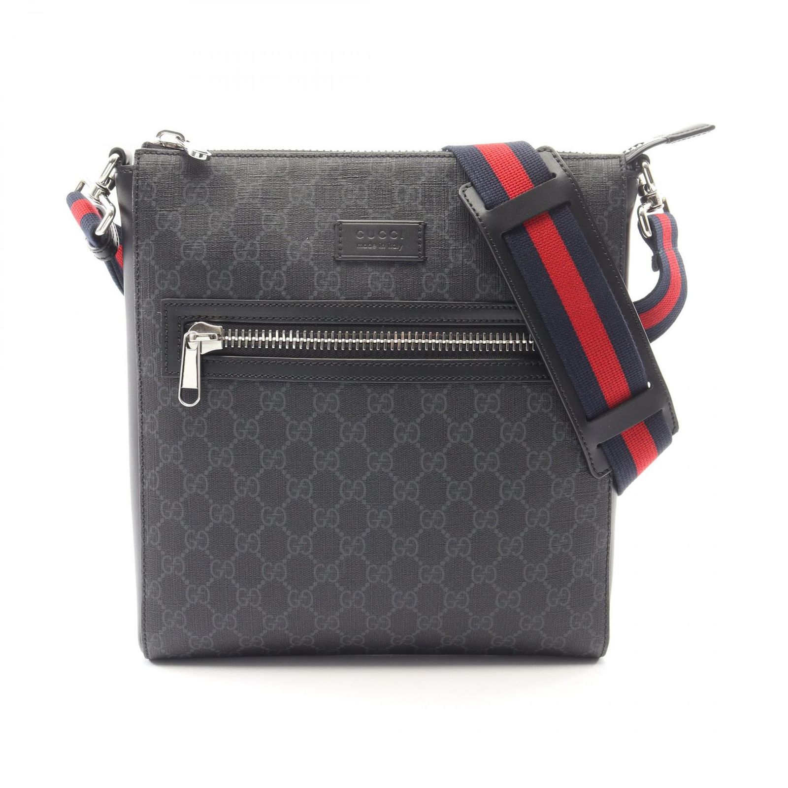 グッチ GUCCI ショルダーバッグ GGスプリーム メッセンジャーバッグ シェリーライン 474137 ブラック PVCコーティングキャンバス レザー GGブラック メッセンジャーバッグ