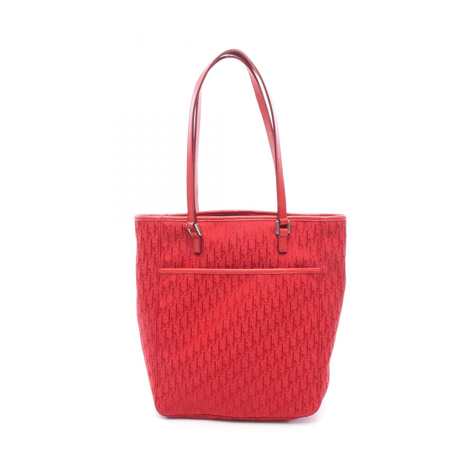 ディオール Dior トートバッグ トロッター レッド キャンバス レザー 