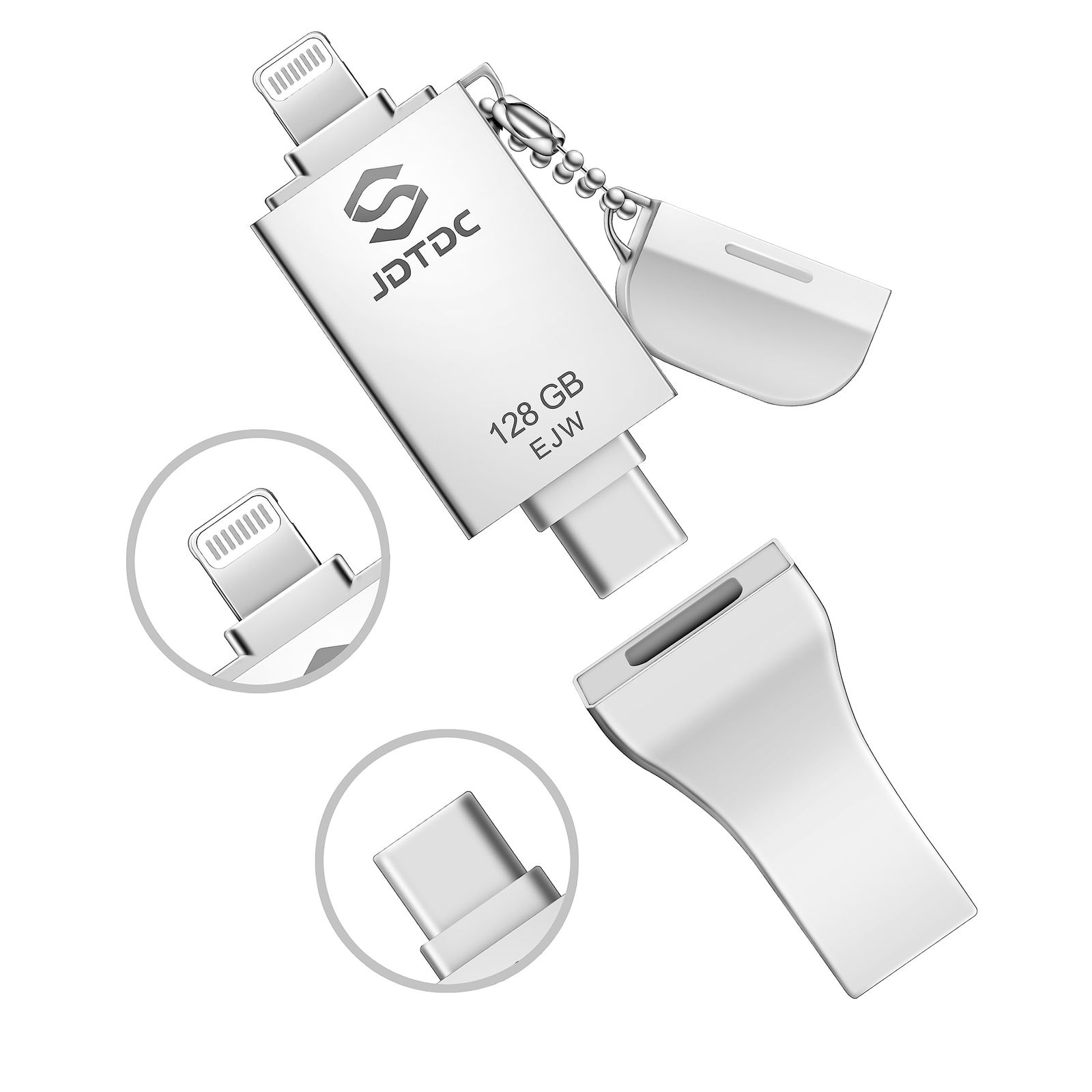 iPhone USBメモリ128GB【Apple MFi認証・実容量保証】3 in 1 Lightning/USB-C/USB 3.0対応 iPhone 17/16/15/14 / iPad/iPod/Android/PC対応 ワンクリック自動バック ...