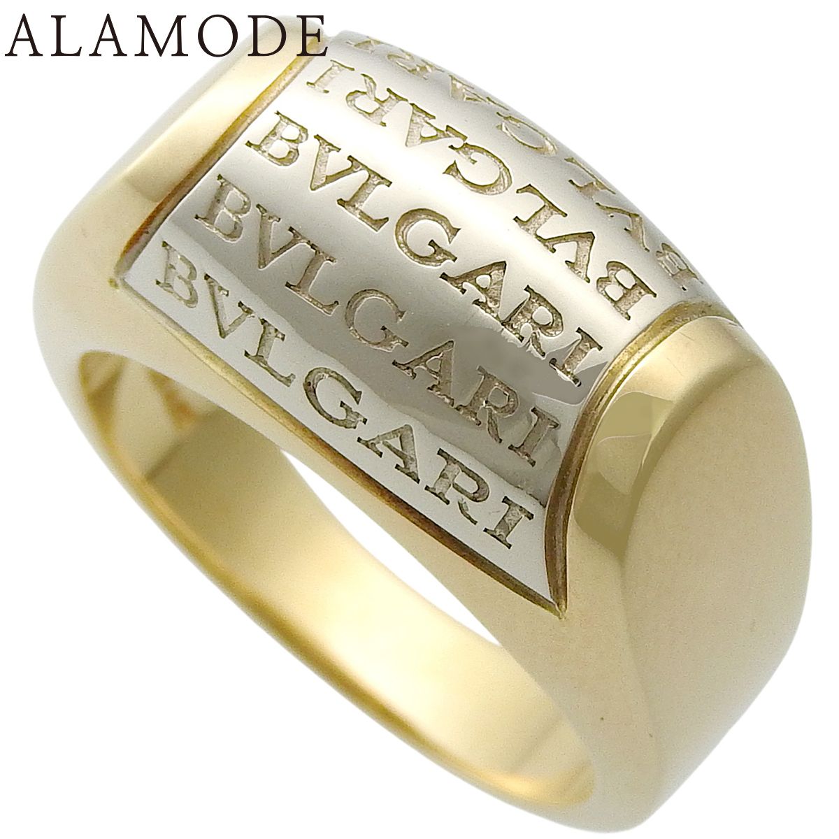 BVLGARI(ブルガリ) ロゴマニア トロンケット リング イエローゴールド K18YG ホワイトゴールド K18WG 10(50)号 10.8g リング・指輪 ジュエリー ゴールド金 シルバー銀 レディース 40802177411【中古】【アラモード】