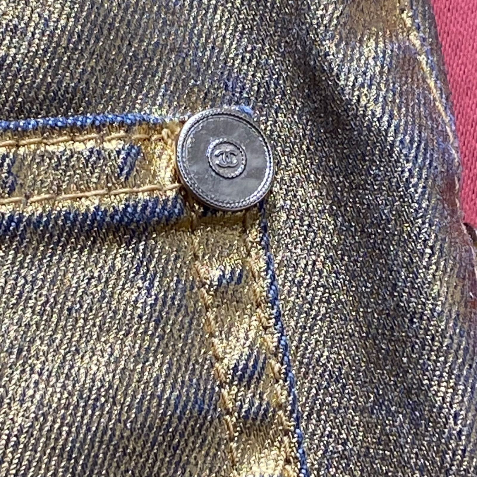 シャネル CHANEL デニムショーツ ハーフパンツ 38 ベージュ イタリア製 国内希少！ CHANEL シャネル デニム ハーフパンツ 短パン Gパン