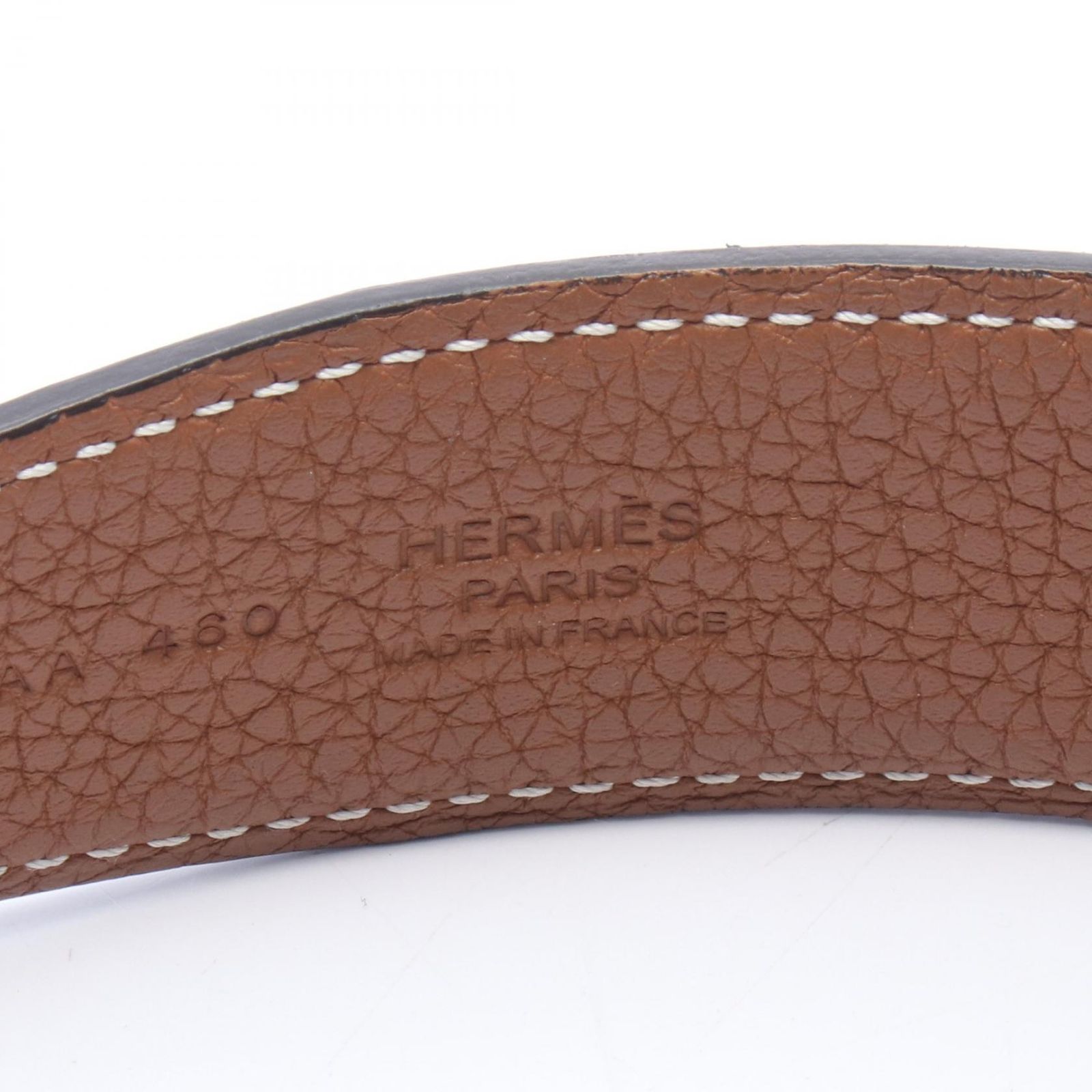 エルメス HERMES ベルト Hストリエ ノワール ゴールド リバーシブル