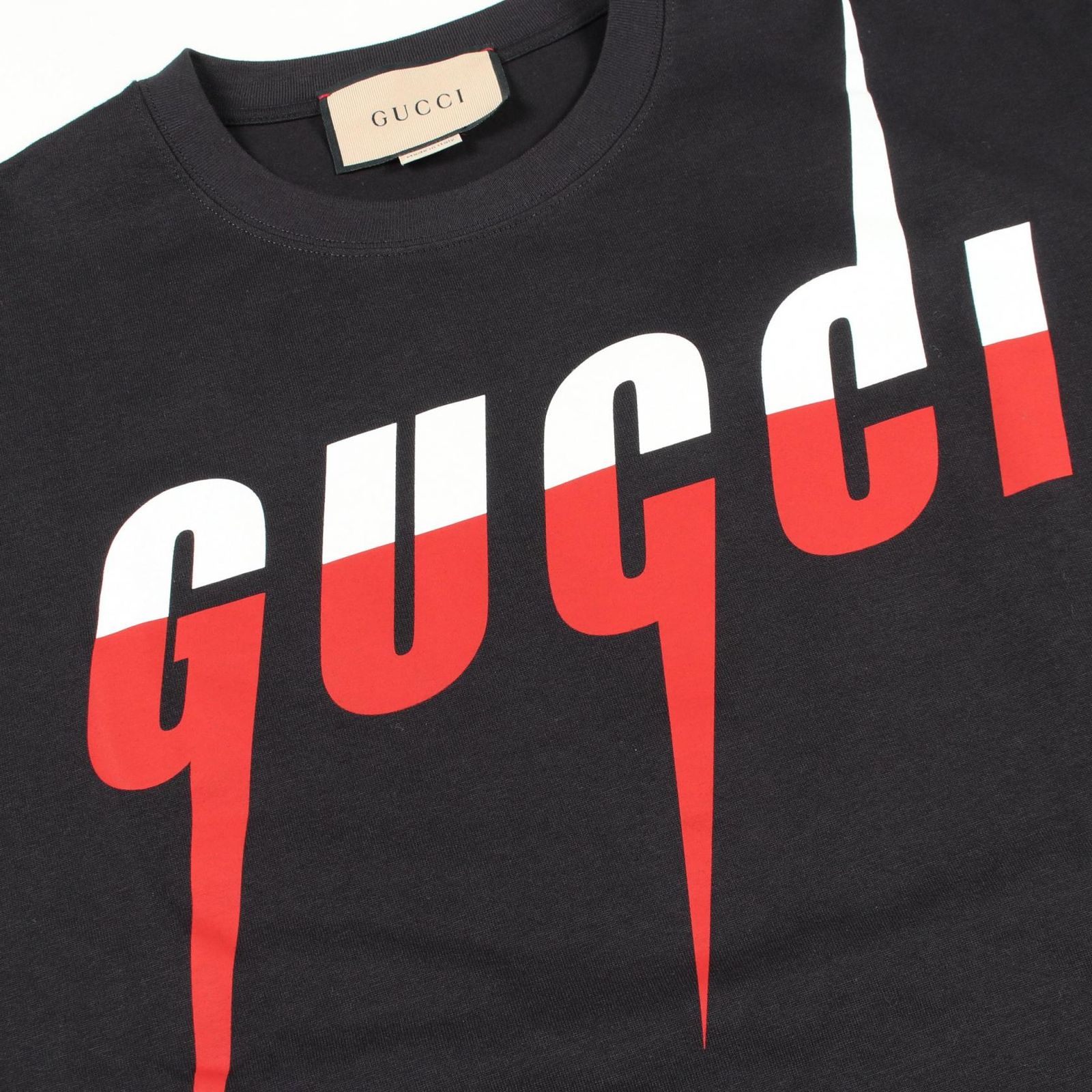 グッチ GUCCI 半袖Tシャツ ブレードロゴ コットン Tシャツ メンズ Used