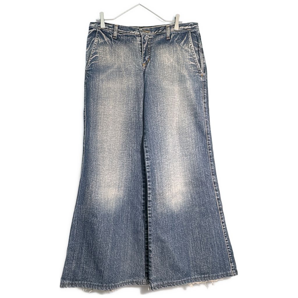イタリア製 SWELL JEANS フレアデニムパンツ ユーロ ブルー(メンズ 48)中古 古着 Y0418