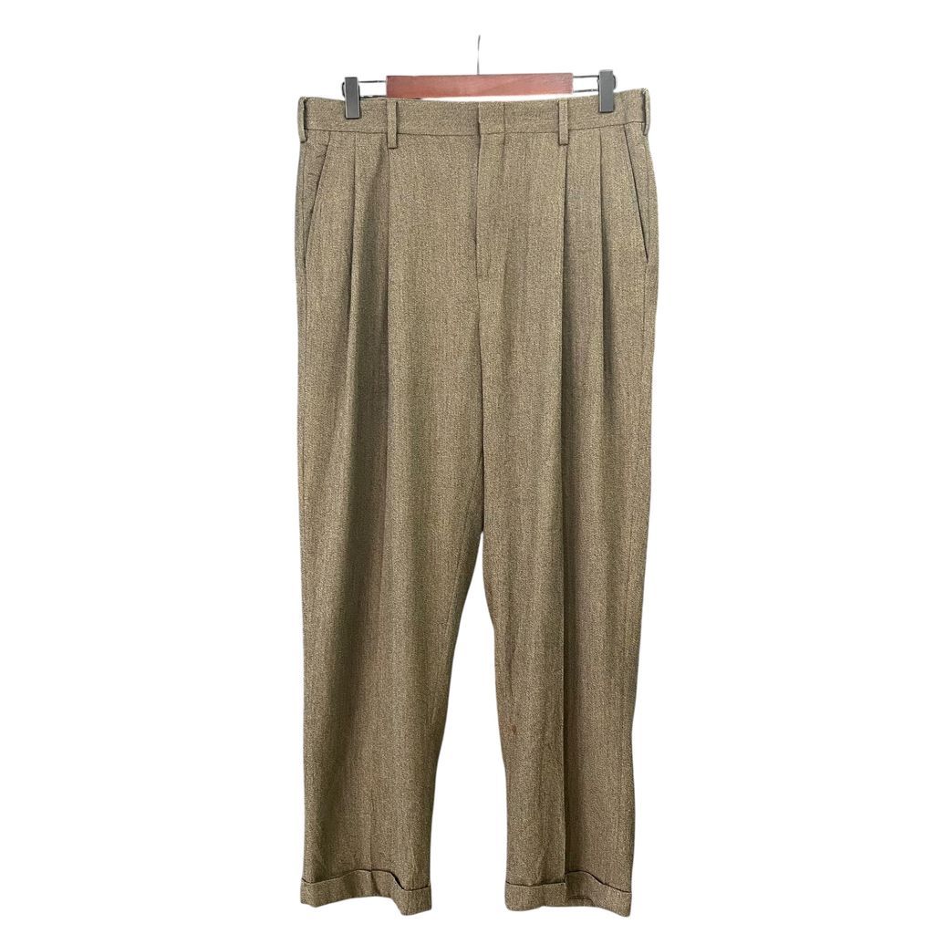 ALEXANDER JULIAN COLOURS アレキサンダージュリアン カラーズ ツータック レーヨン スラックス ブラウン W34 L30 No.S253