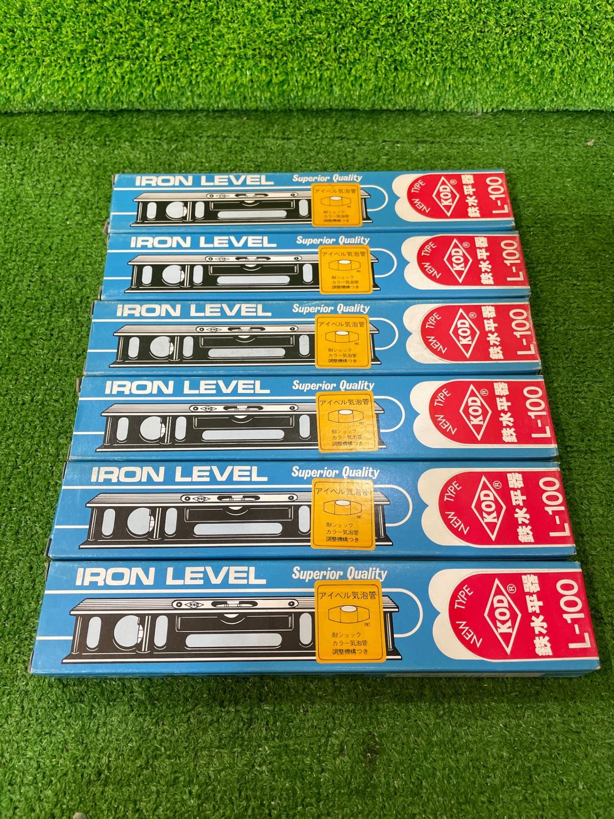 【長期保管品】アカツキ製作所 L-100 鉄水平器 600mm 5つセット ※現状品・未使用品(タ-331)
