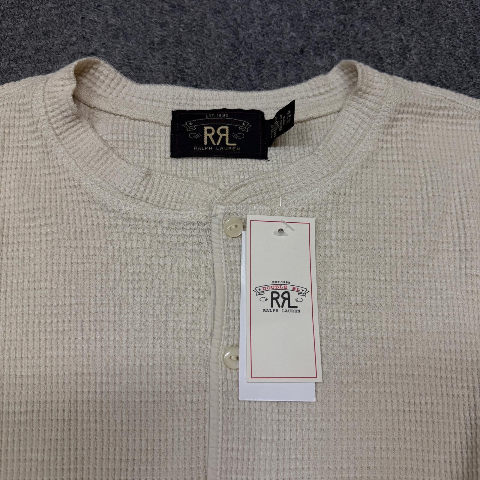 参考上代26400円 未使用 RRL ワッフルニット ヘンリーネック シャツ
