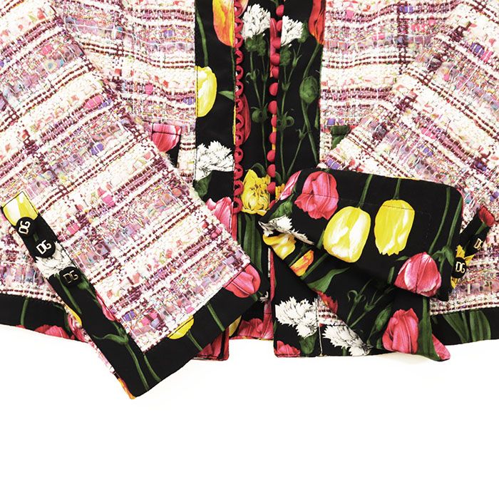 D&G ドルチェ&ガッバーナ ツイードジャケット 48 ブルガリア製 チェック 極美品】DOLCE&GABBANA ドルチェアンドガッバーナ ジャケット ツイード
