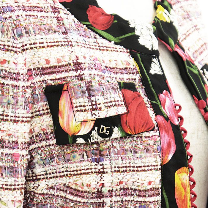 S*読様 Dolce & Gabbanaツイードジャケット36美品 極美品】DOLCE&GABBANA ドルチェアンドガッバーナ ジャケット ツイード