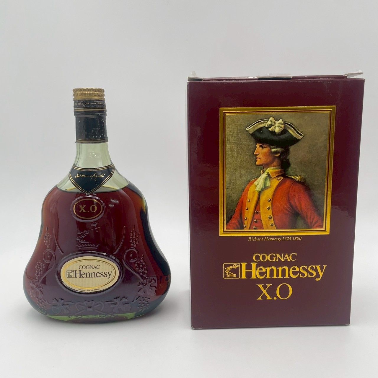 HENNESSY X.O ヘネシー 金キャップ グリーンボトル コニャック ブランデー 箱付き 700ml①