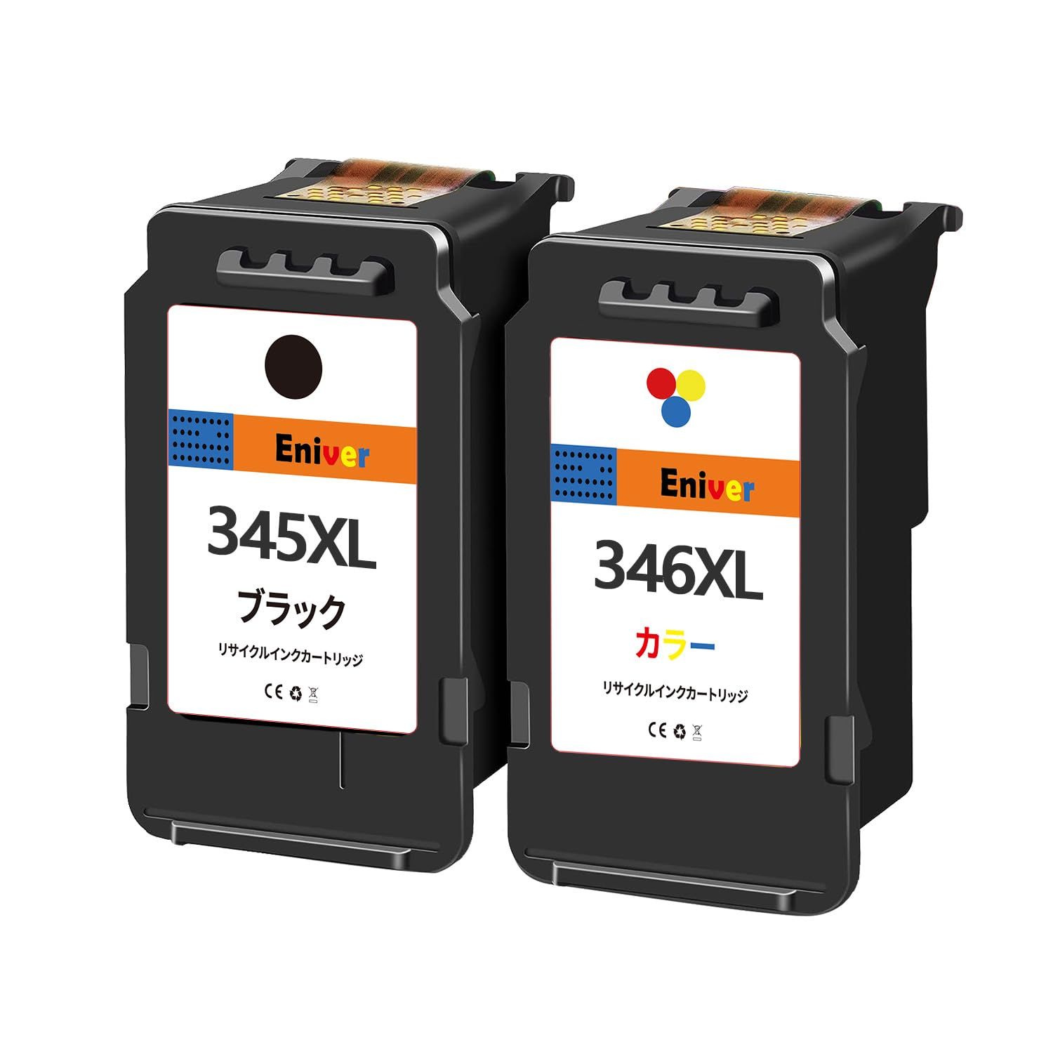 Eniver BC-345/BC-346XL 再生互換インクカートリッジ Canon用 | 残量表示・最新ICチップ対応 | 個別包装 対応機種: TS3330/TS3130/TS203/TR4530/TS303/TS3000等 | コンボパック（ブ ...