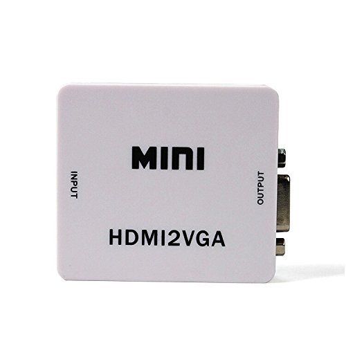 Parishop HDMI to VGA Converter Adapter HDMI2VGA Audio/Video Analog Mini Converter 1080P Mirco with USB Cable Active Type (HDMI2VGA)