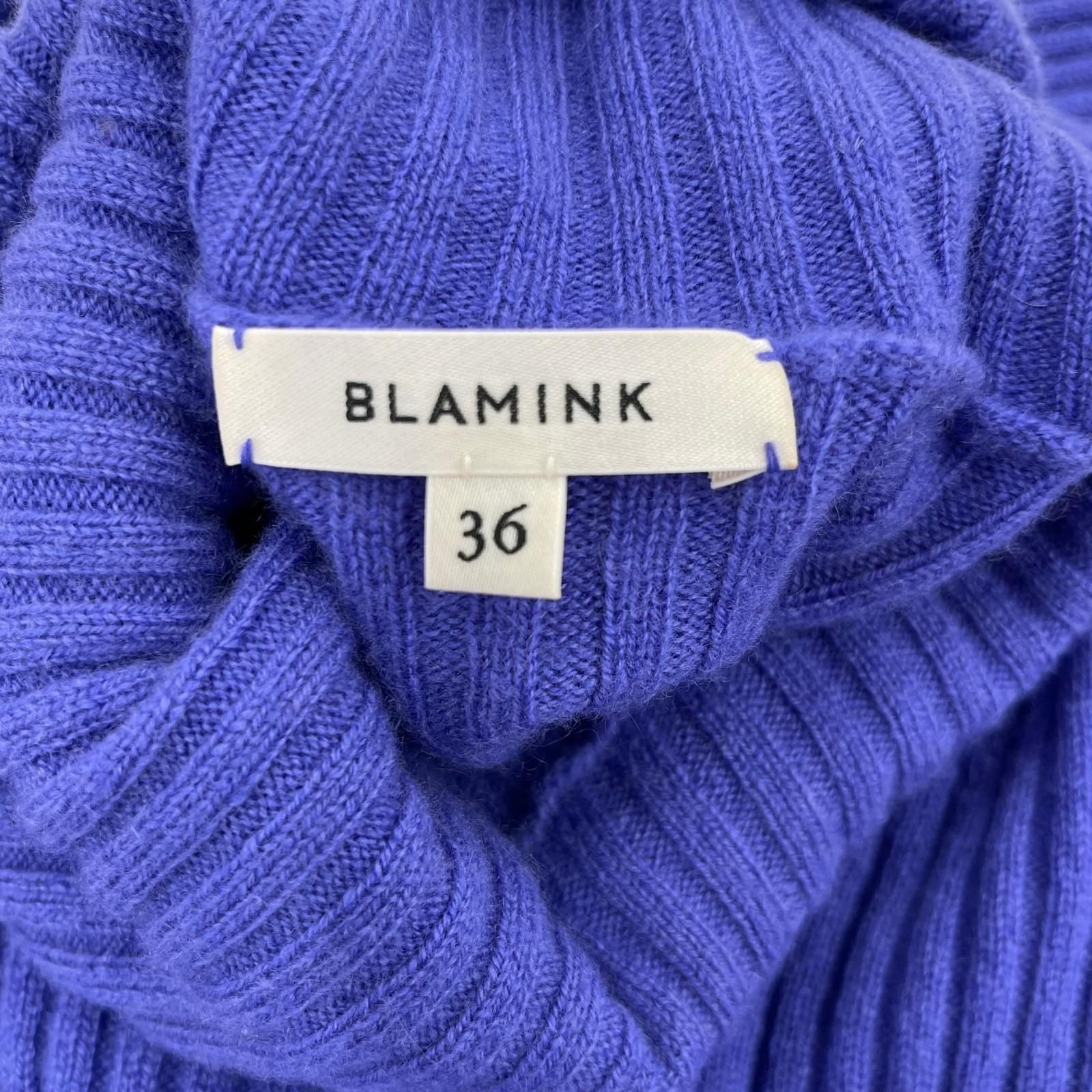 BLAMINK ブラミンク カシミヤ タートルネック リブニット size36 BLAMINK ブラミンク カシミヤ タートルネック リブニット size36
