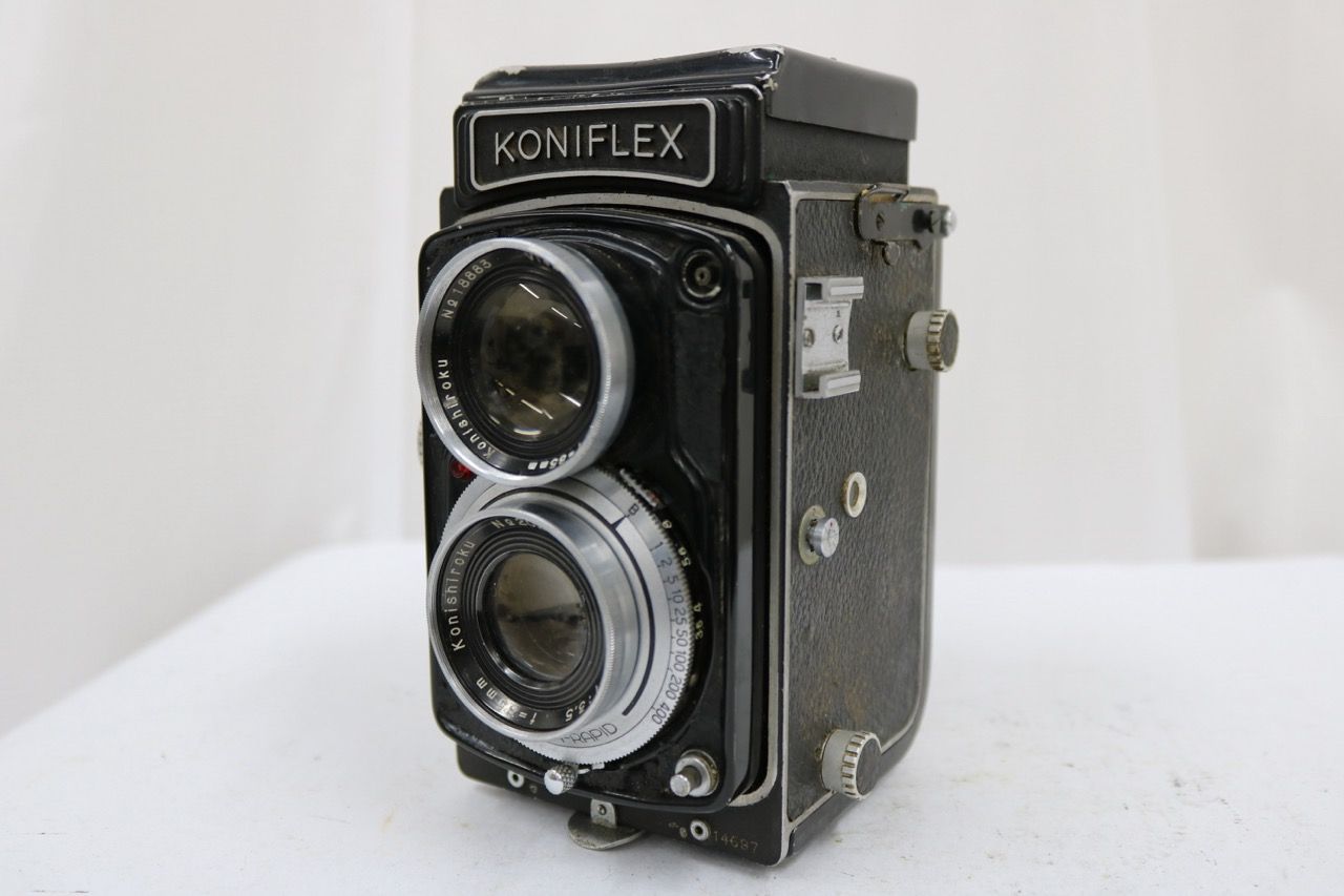 【返品保証】 コニカ KONICAFLEX Hexanon 85mm F3.5 二眼カメラ e10642