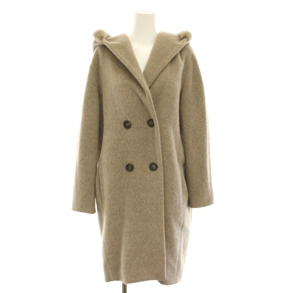 Sマックスマーラ 'S Max Mara フード付きダブルコート アウター フェイクファー アルパカ混 36 モカブラウン 908605730 /YT ■GY62