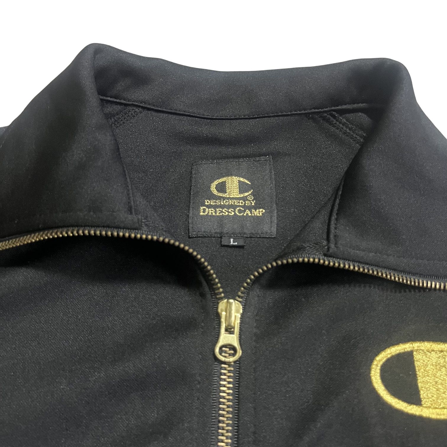 Champion DRESS CAMP ジャージ トラックジャケット 黒 金ロゴ