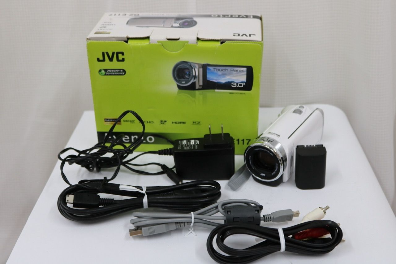 【返品保証】 【元箱付き】JVC Everio GZ-E117 ホワイト 40x デジタルビデオカメラ e10742