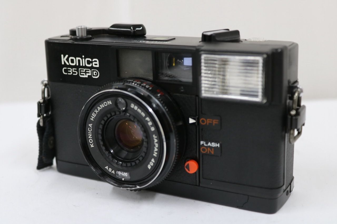 【返品保証】 コニカ KONICA C35 EF D 38mm F2.8 ブラック コンパクトカメラ e10737