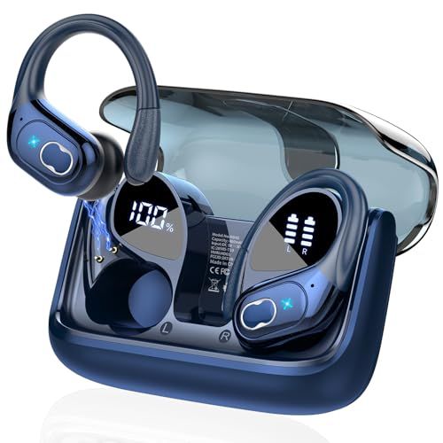 イヤホン bluetooth 耳掛け ワイヤレスイヤホン 最大75時間再生 Hi-Fi音質 Bluetooth5.4 瞬時接続 AAC対応【2026年新モデル、完全ワイヤレス、ENCノイズキャンセリングマイク搭載】 ヘッドホン IP7防水 L 017d2f75