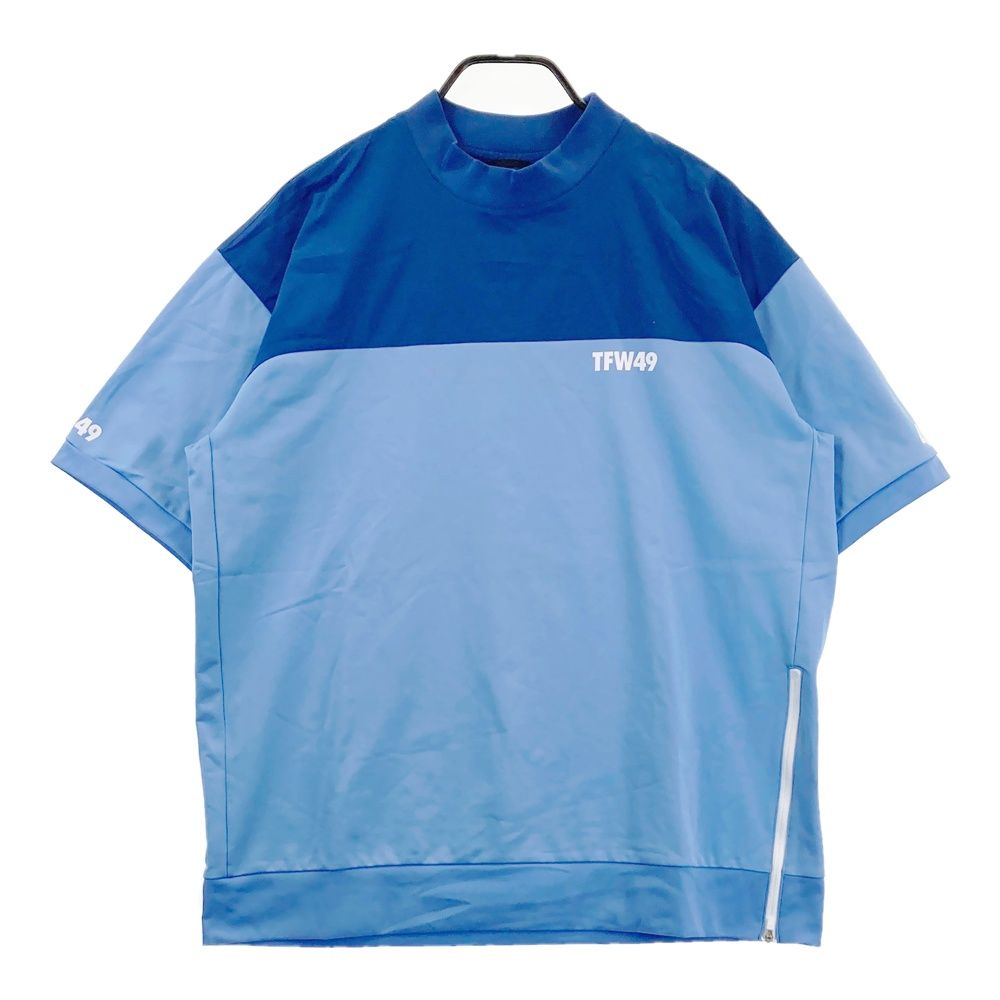 サイズ：XL TFW49 ティーエフダブリューフォーティーナイン 異素材切替 サイドジップ半袖Tシャツ ブルー系 [240101578218] ゴルフウェア メンズ ストスト