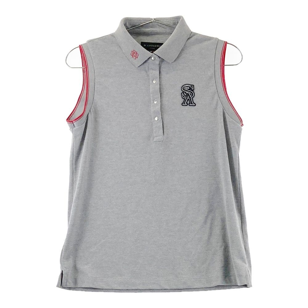 サイズ：M ST ANDREWS セントアンドリュース ノースリーブポロシャツ グレー系 [240101677615] ゴルフウェア レディース ストスト