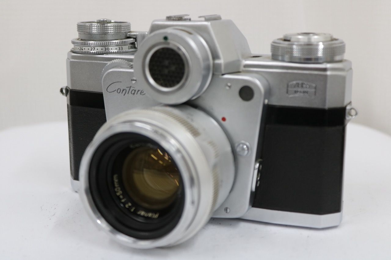 【返品保証】 ツァイスイコン Zeiss Ikon Contarex ブルズアイ Carl Zeiss Planar 50mm F2 ボディレンズセット e10779