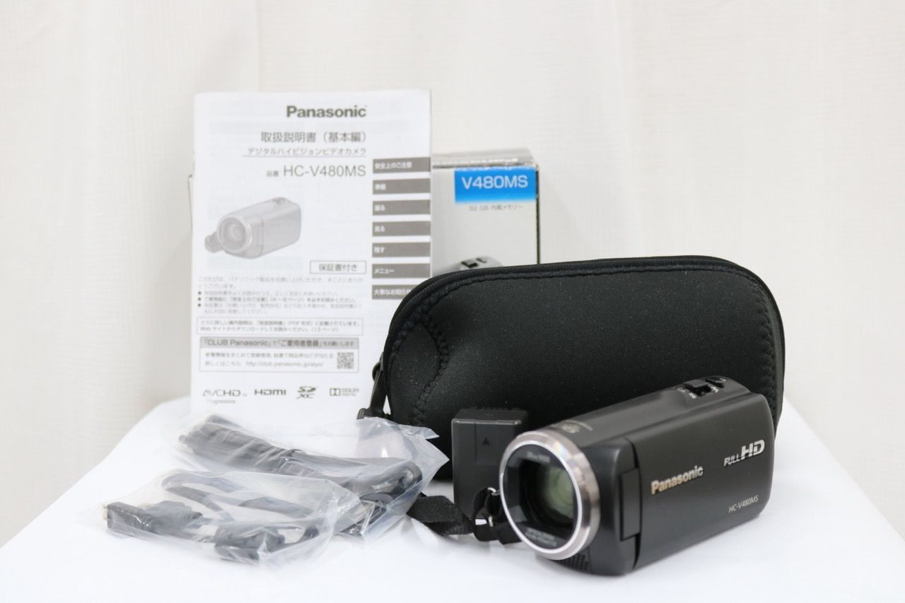 【返品保証】 【元箱付き】パナソニック Panasonic HC-V480MS ブラック 90x デジタルビデオカメラ e10753