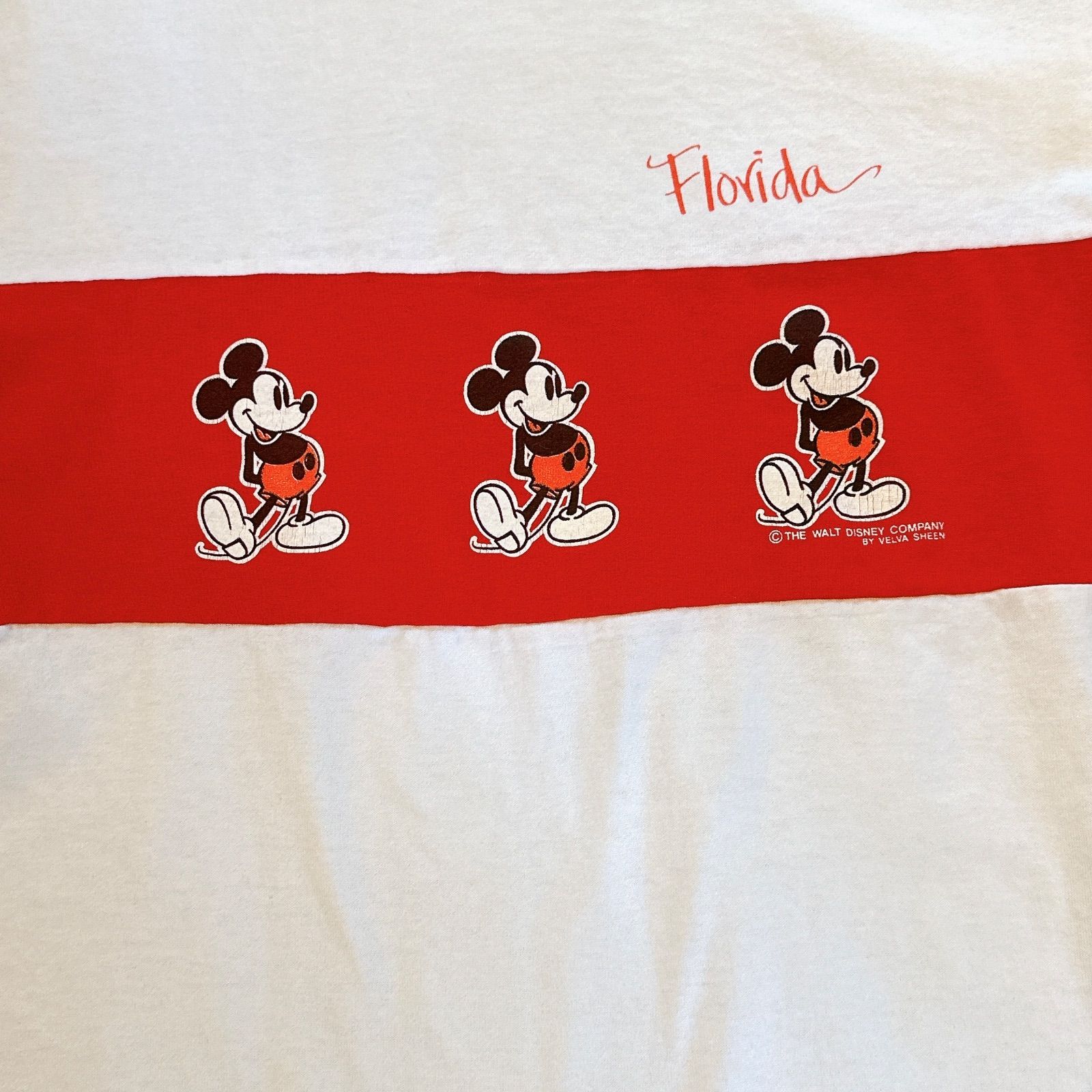 90s USA製 Disney ミッキー Tシャツ Velva Sheen シングルステッチ 