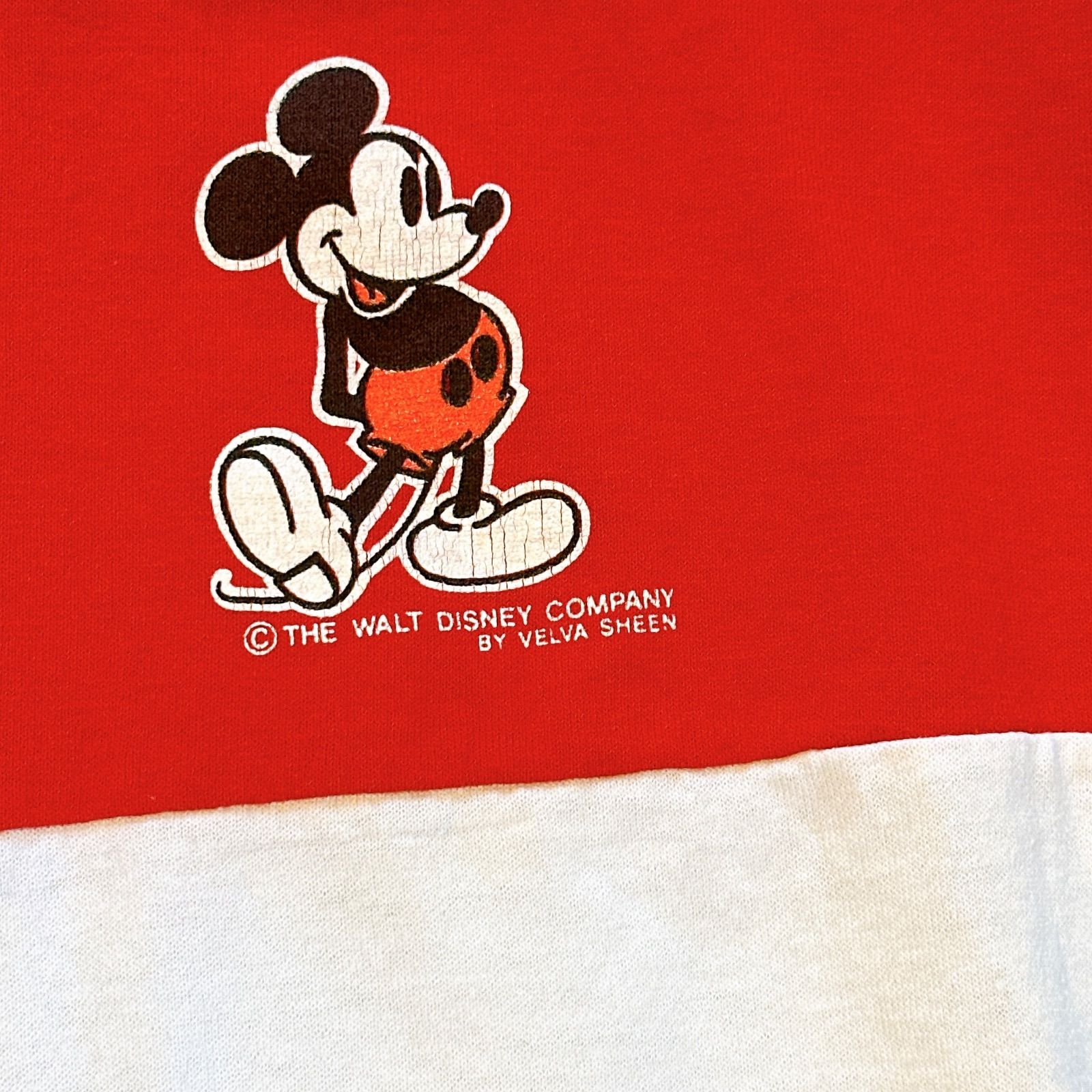 90s USA製 Disney ミッキー Tシャツ Velva Sheen シングルステッチ 