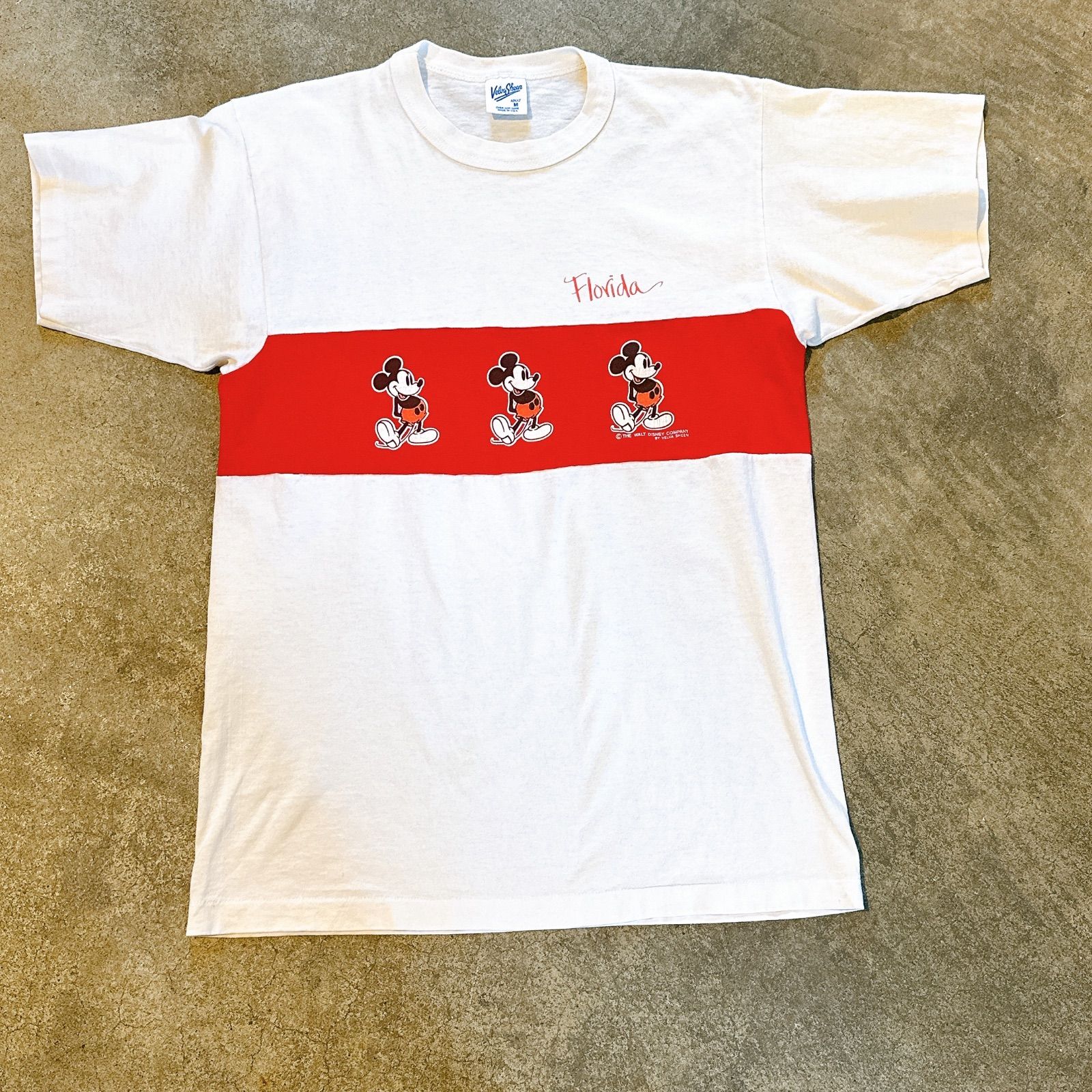 90s USA製 Disney ミッキー Tシャツ Velva Sheen シングルステッチ 
