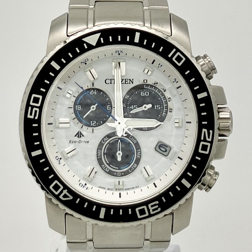 CITIZEN シチズン エコドライブ 電波ソーラー腕時計 E610-S062977 稼動品