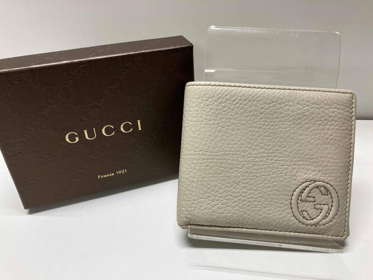GUCCI 365484 二つ折財布 オフホワイト コンパクトウォレット 8,193円