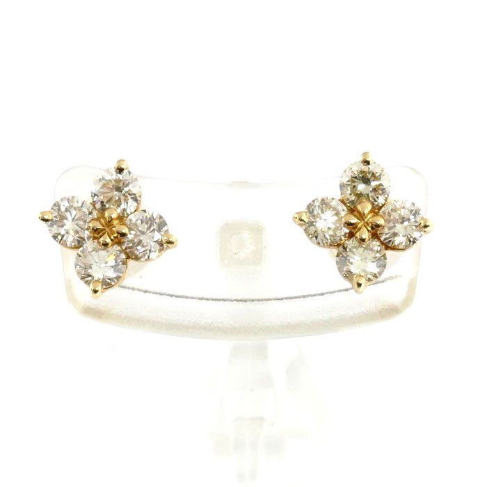 TASAKI タサキ K18YG イエローゴールド ピアス ダイヤモンド0.64ct 