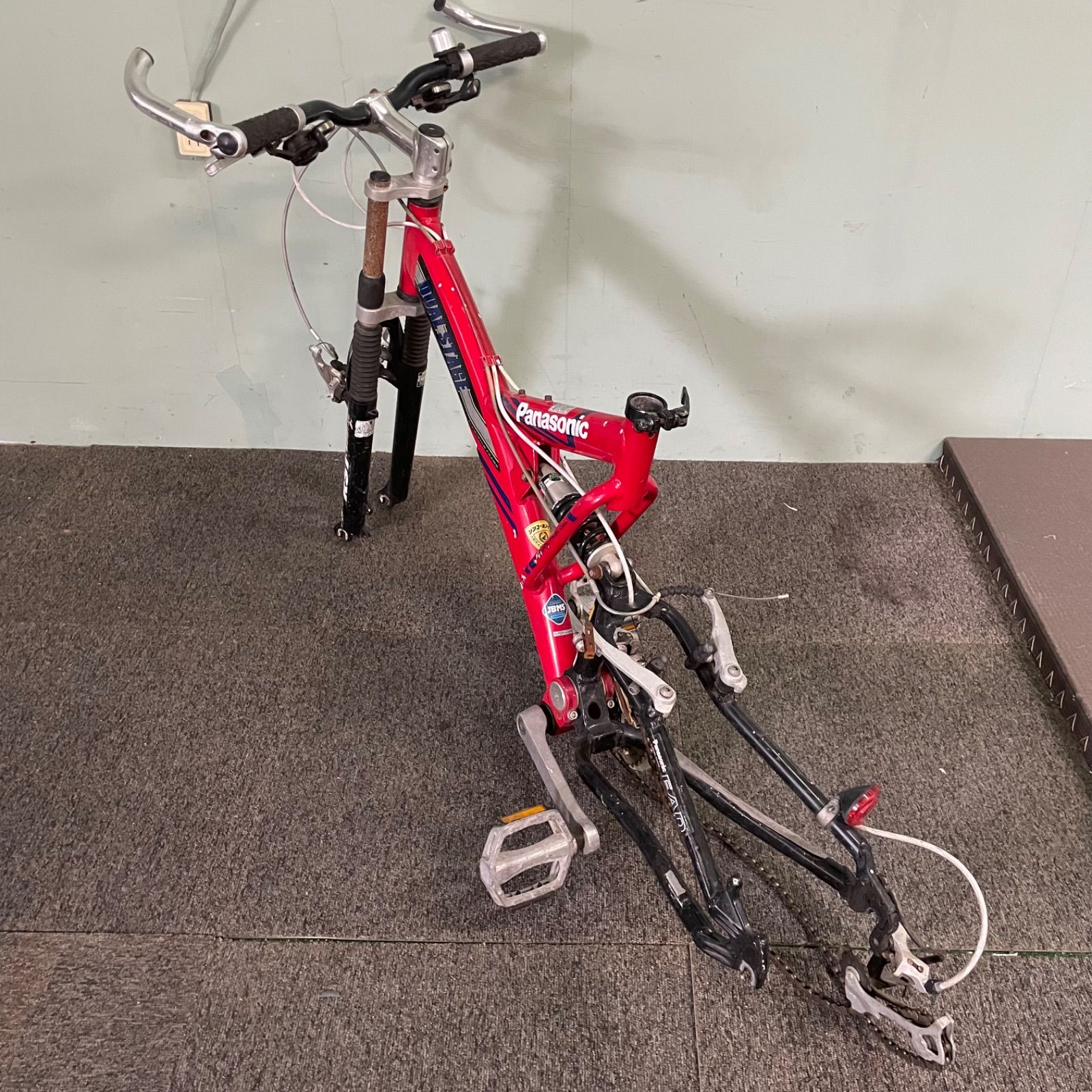 ♭ Panasonic マウンテンバイク 赤 自転車 現状品 部品取り - メルカリ