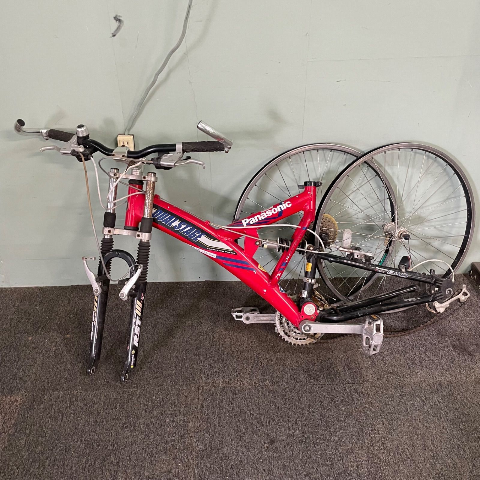 ♭ Panasonic マウンテンバイク 赤 自転車 現状品 部品取り - メルカリ