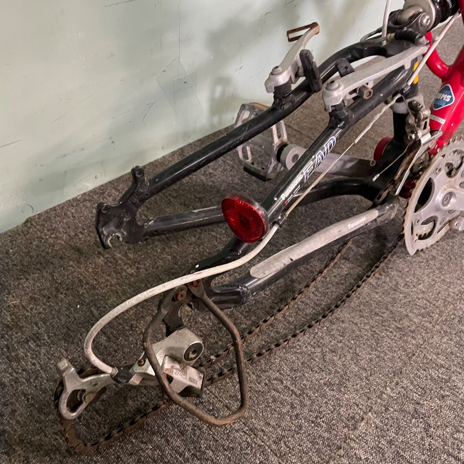 ♭ Panasonic マウンテンバイク 赤 自転車 現状品 部品取り - メルカリ