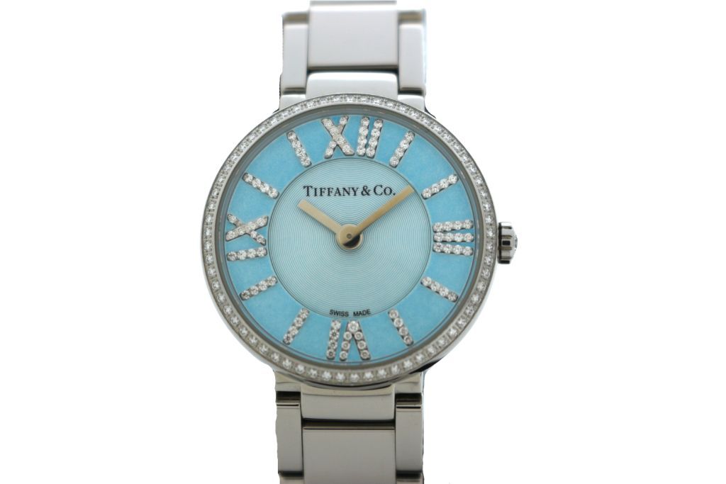 TIFFANY&Co. ティファニー アトラス2ハンド・ダイヤベゼル 63320803 腕時計 ステンレススチール ティファニーブルー レディース クオーツ 2148103822155 【200】【中古】
