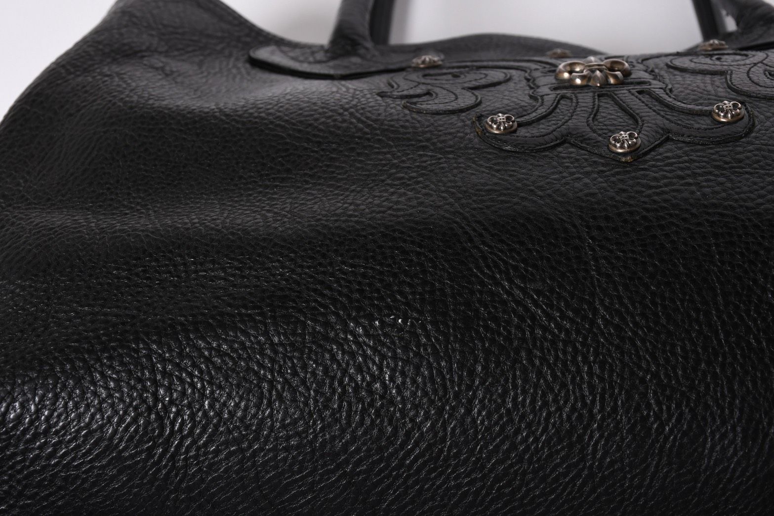 クロムハーツ TOTE W SNP スナップトートバッグレザーシルバー