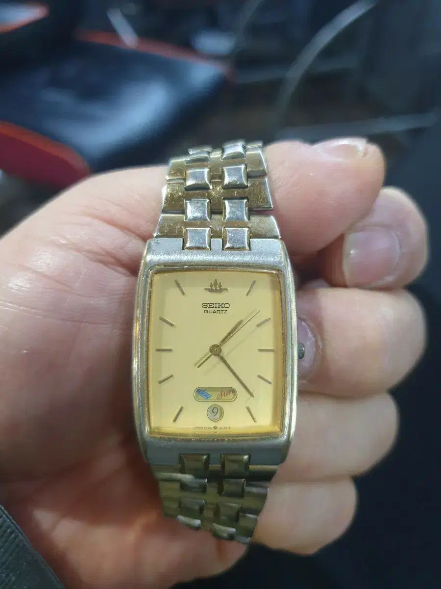 SEIKO クオーツ コンビ スクエア リストウォッチ