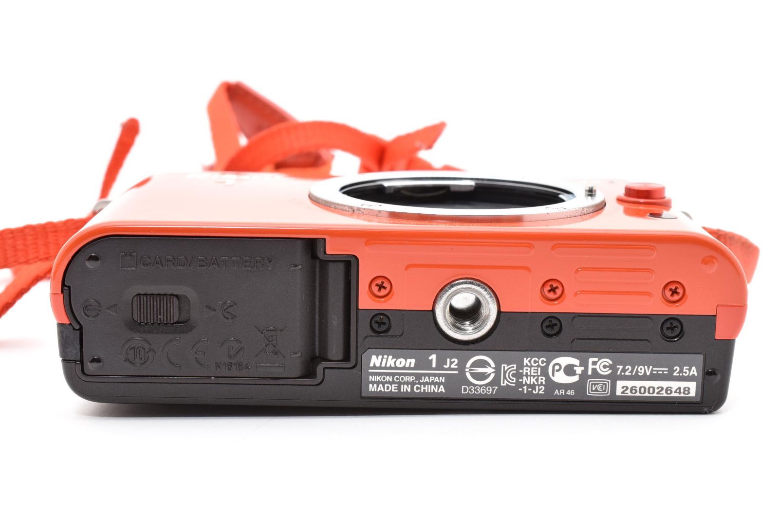 【ジャンク】希少カラー　Nikon 1 J2 オレンジ　カメラ　レンズセット ☆ショット数1440回☆ 難あり美品 Nikon 1 J2 オレンジ ダブルレンズ